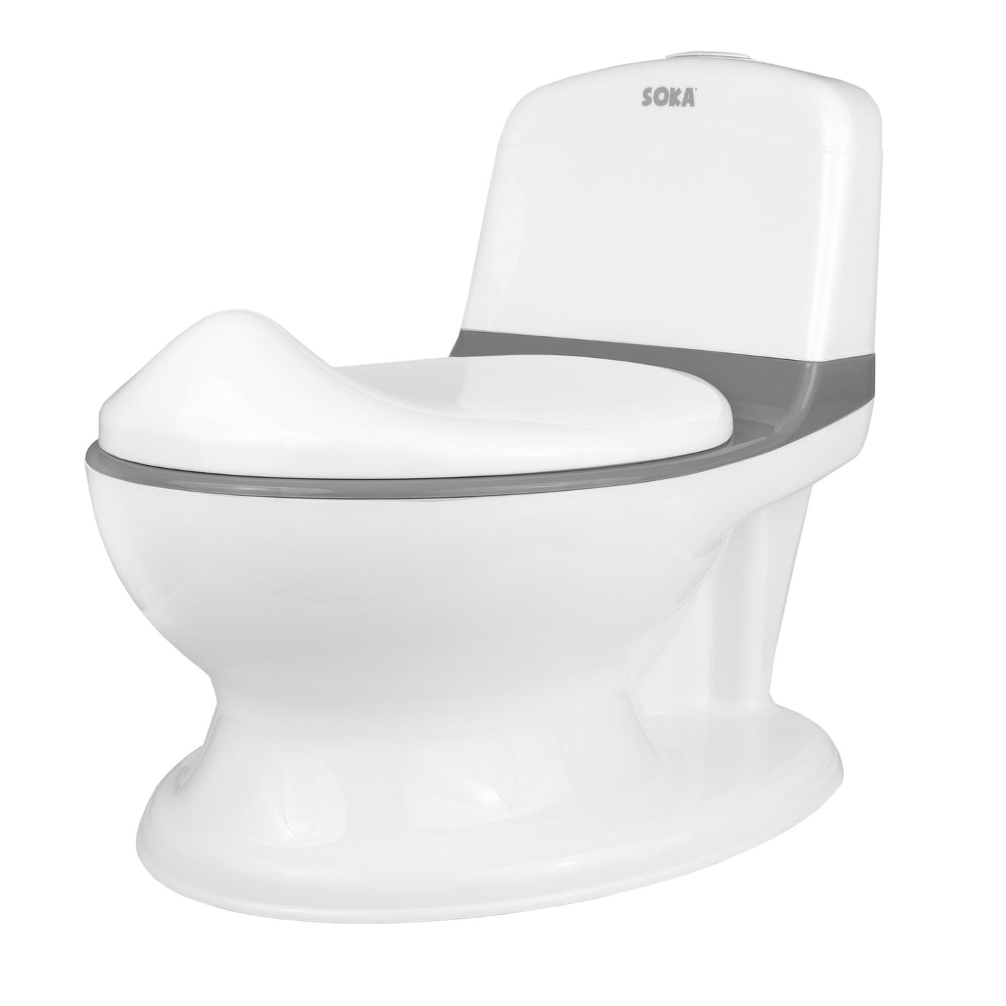 SOKA Play Imagine Learn potty training toilet for kids and infants, colorful child-sized potty with a removable bowl and splash guard.
