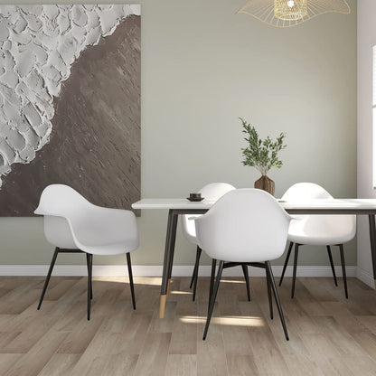 Set of two white PP dining chairs by vidaXL, featuring modern design and sturdy construction for comfortable seating.
