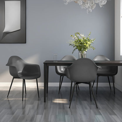 Pair of white PP dining chairs from vidaXL, modern design with smooth surfaces and sturdy legs, suitable for kitchen or dining room.