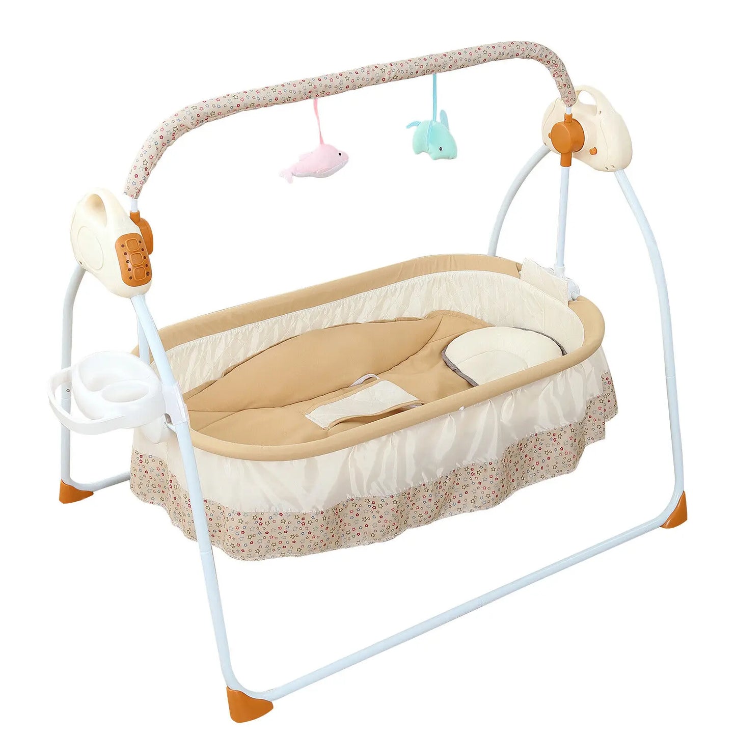 Portable Electric Bluetooth Baby Swing Cradle Bassinet Rocking Crib Infant Bed