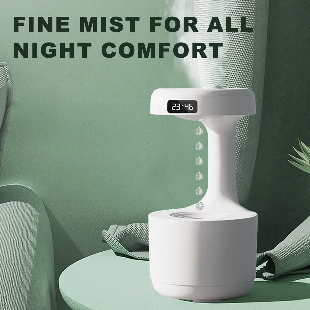 Livoshop household bedroom humidifier with smart display, mini silent water drop backflow anti-gravity moist air spray.