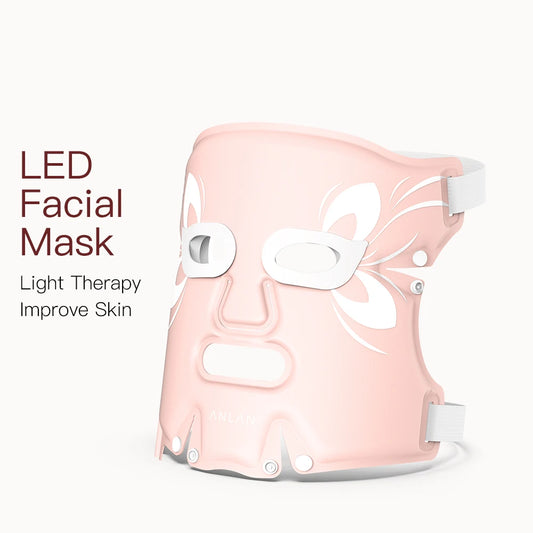 Facial LED Mask 5 Color LED Therapy Silicone Waterproof Anti Aging Rejuvenation Brighten Skin NEW Soft Photon Heating Mask