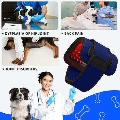 Red Light Therapy Belt for Animals Joint Pain Skin Disease 660nm 850nm 128 Diodes Cold Laser Therapy Device for Pets Pain Relief