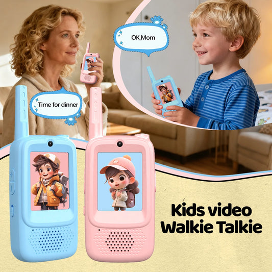 2PCS AIRITON JK300/JK200 Kids Toy Walkie Talkie Funny Video Intercom Large Screen with Upgrade Functions Communication Radio Toy