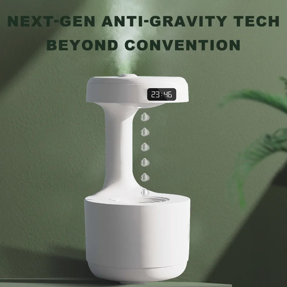 Livoshop household humidifier with smart display, water drop design, silent operation, anti-gravity backflow feature for bedroom moisture