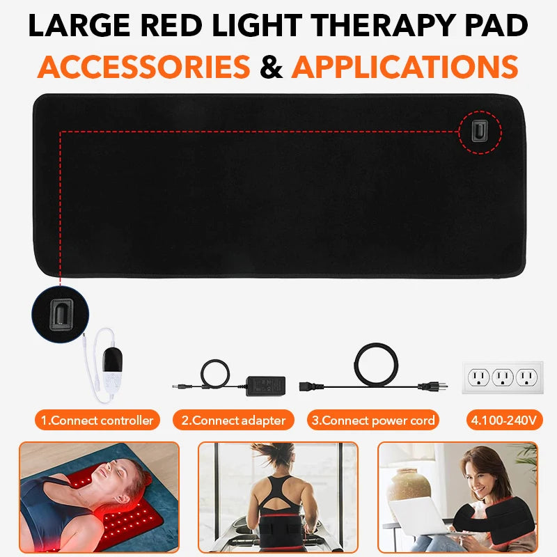 Red&Infrared Light Therapy Pad LED Beauty Devices 360psc 660nm 720psc 850nm Red Infrared Light Therapy