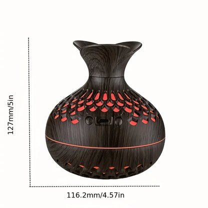 300ml wooden vase colorful light Cool Mist Air Humidifier Aromatherapy essential oil Diffuser usb mini Humidificador