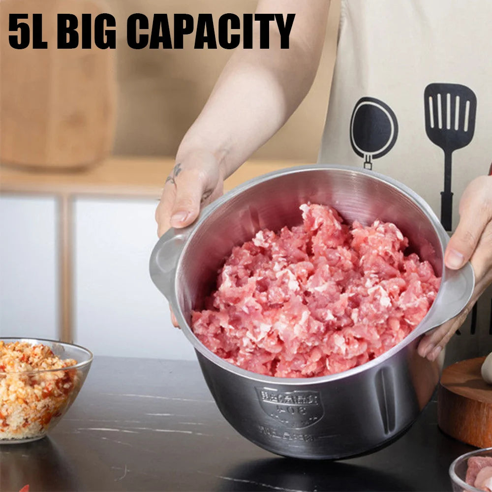 5L Meat grinder Electric Meat Grinders Stainless Steel Food Crusher Multifunctional Vegetable Slicer Chopper Mincer