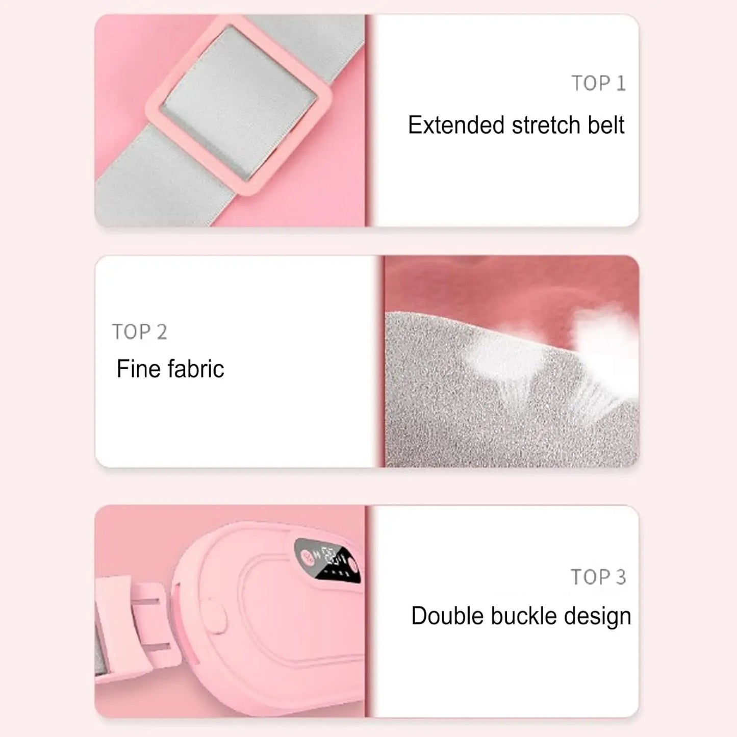 Heating Pad for Period Cramps, 5000 mAh Large Capacity, 5-10h Working Time, Portable Cordless Menstrual Heating Pad with 3Heat L