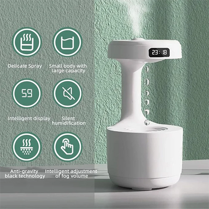 Livoshop household humidifier for bedroom with smart display, mini silent water drop backflow anti-gravity moist air spray