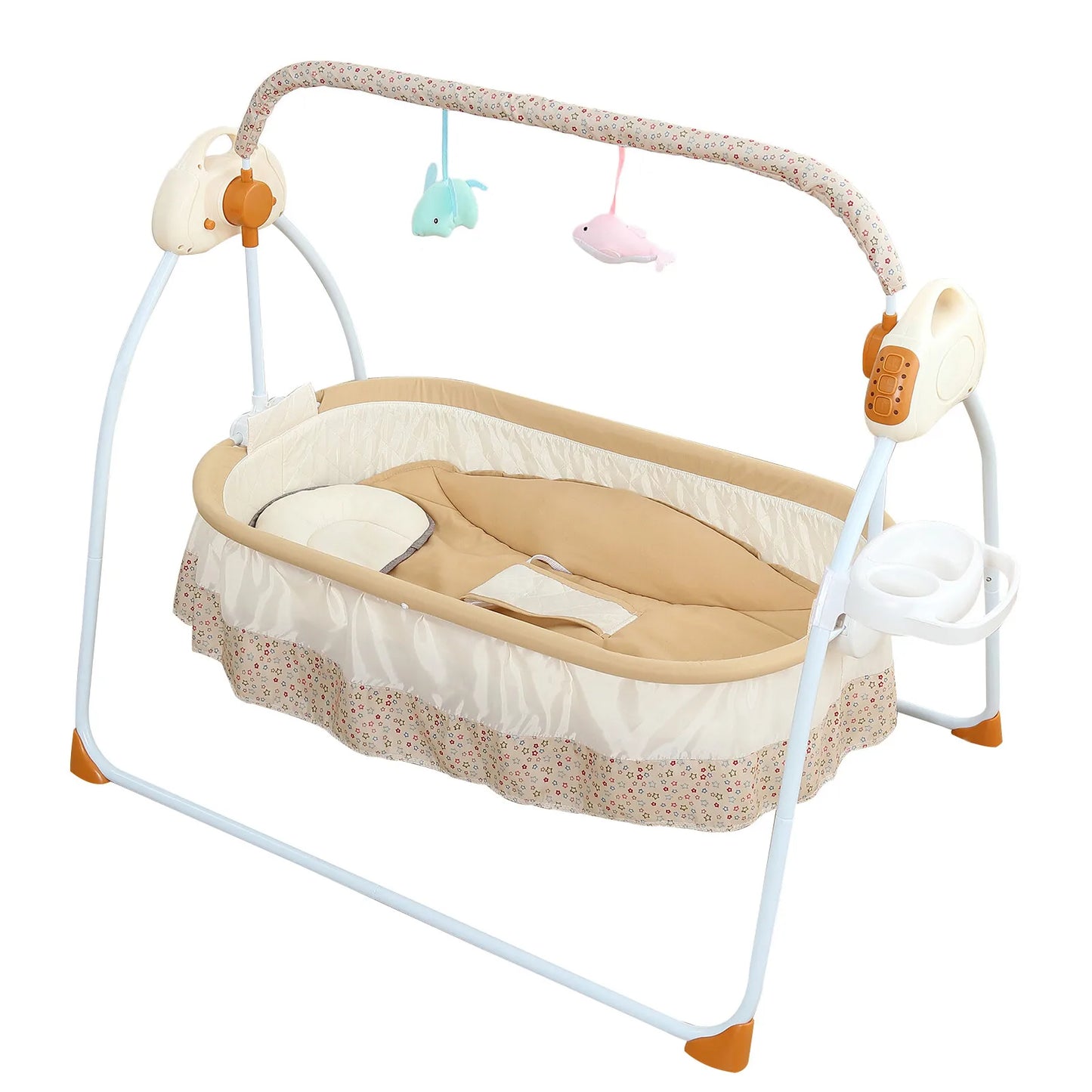 Portable Electric Bluetooth Baby Swing Cradle Bassinet Rocking Crib Infant Bed