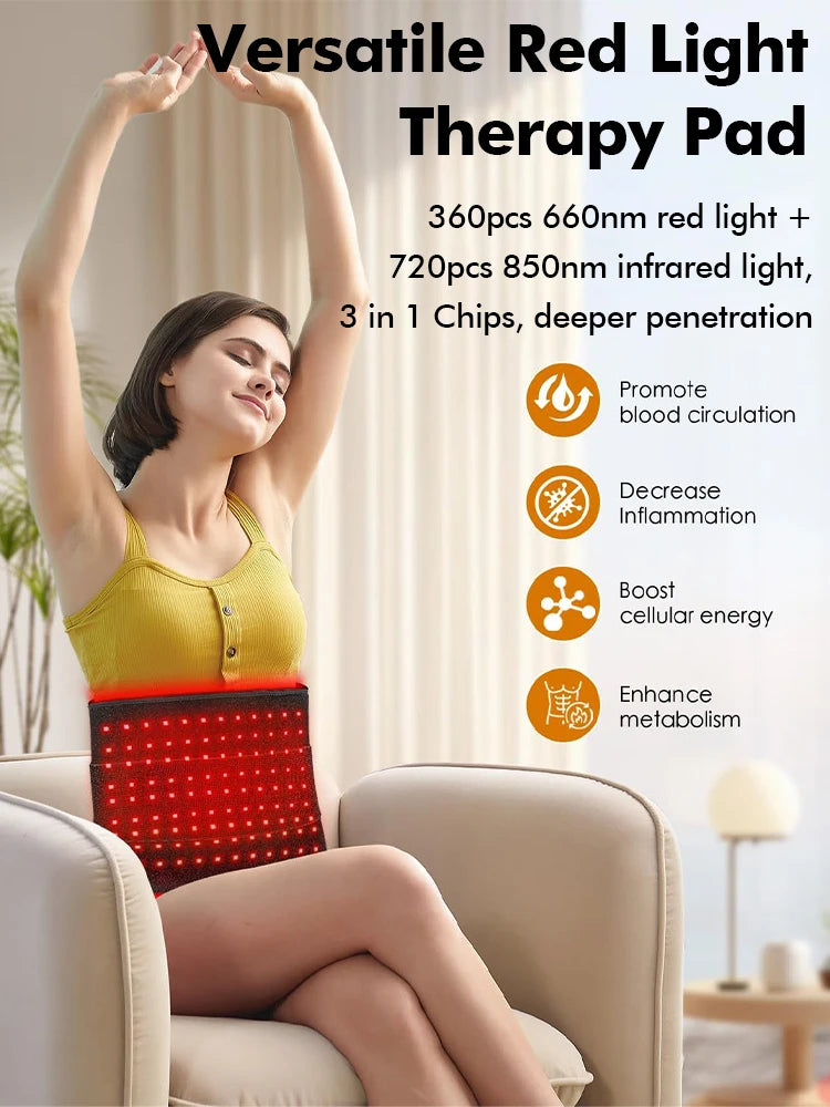 Red&Infrared Light Therapy Pad LED Beauty Devices 360psc 660nm 720psc 850nm Red Infrared Light Therapy