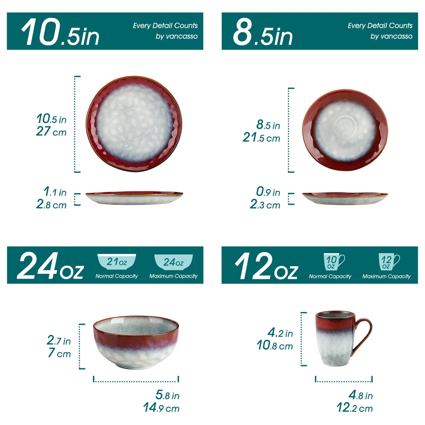 Starry dinner set by Livoshop with glazed ceramic dinner plates, dessert plates, bowls, and mugs in 16/32/48-piece options.