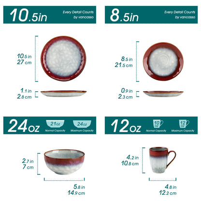Starry dinner set by Livoshop with glazed ceramic dinner plates, dessert plates, bowls, and mugs in 16/32/48-piece options.