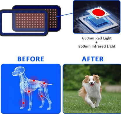 Red Light Therapy Belt for Animals Joint Pain Skin Disease 660nm 850nm 128 Diodes Cold Laser Therapy Device for Pets Pain Relief