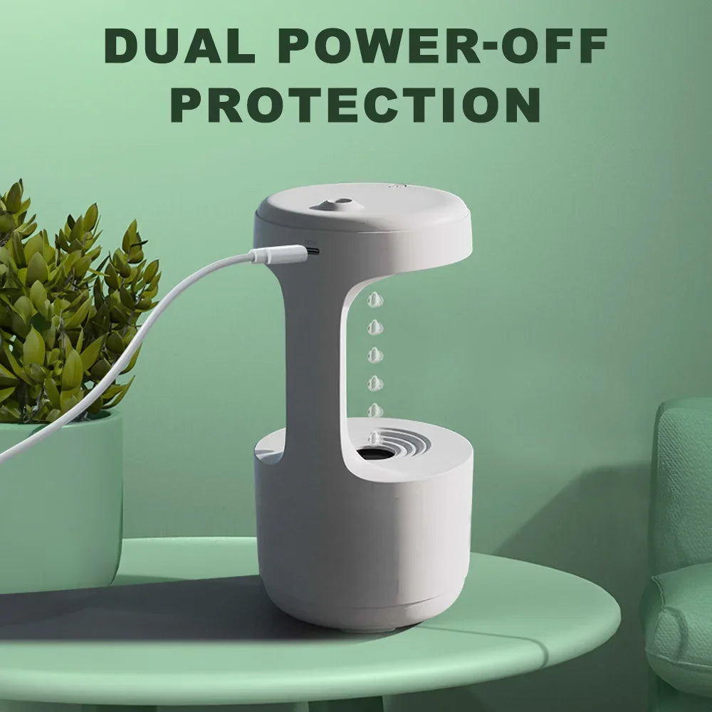 Livoshop household humidifier with smart display, mini water drop design, silent moist air spray, anti-gravity backflow feature
