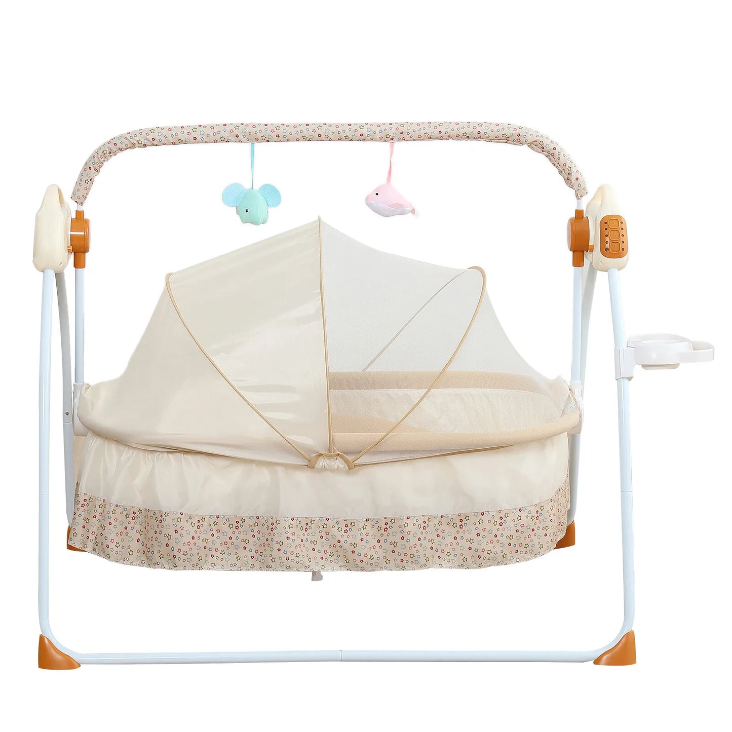 Portable Electric Bluetooth Baby Swing Cradle Bassinet Rocking Crib Infant Bed