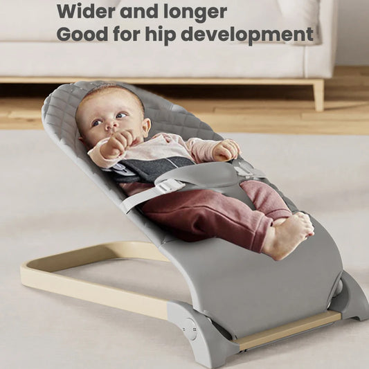 Foldable Baby Bouncer, Portable Newborn Rocker, Ergonomic Bouncer Seat for Natural Bounce,  Soft Cotton