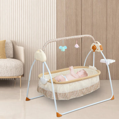 Portable Electric Bluetooth Baby Swing Cradle Bassinet Rocking Crib Infant Bed