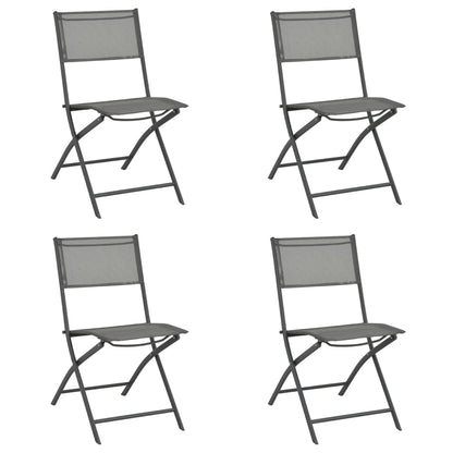 Two vidaXL folding outdoor chairs with steel frames and Textilene fabric, designed for comfortable outdoor seating.