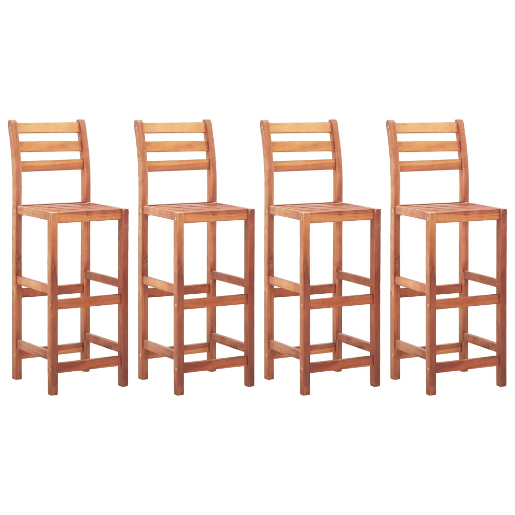 Two solid acacia wood bar chairs with sleek design, ideal for kitchen or bar area, by vidaXL.