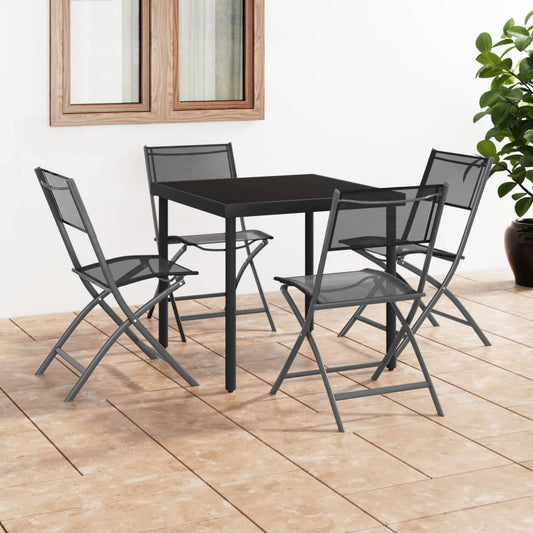 Two vidaXL folding outdoor chairs with steel frames and Textilene fabric, suitable for patio or garden seating.