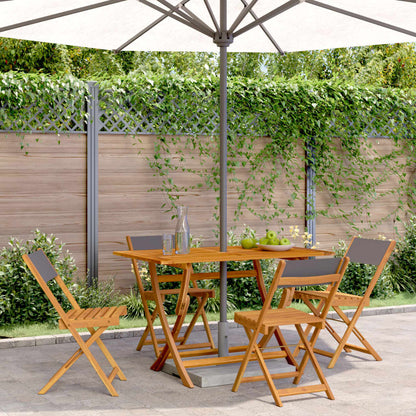Set of two vidaXL cream white bistro chairs with solid wood acacia frames and fabric seats, perfect for dining or casual seating.