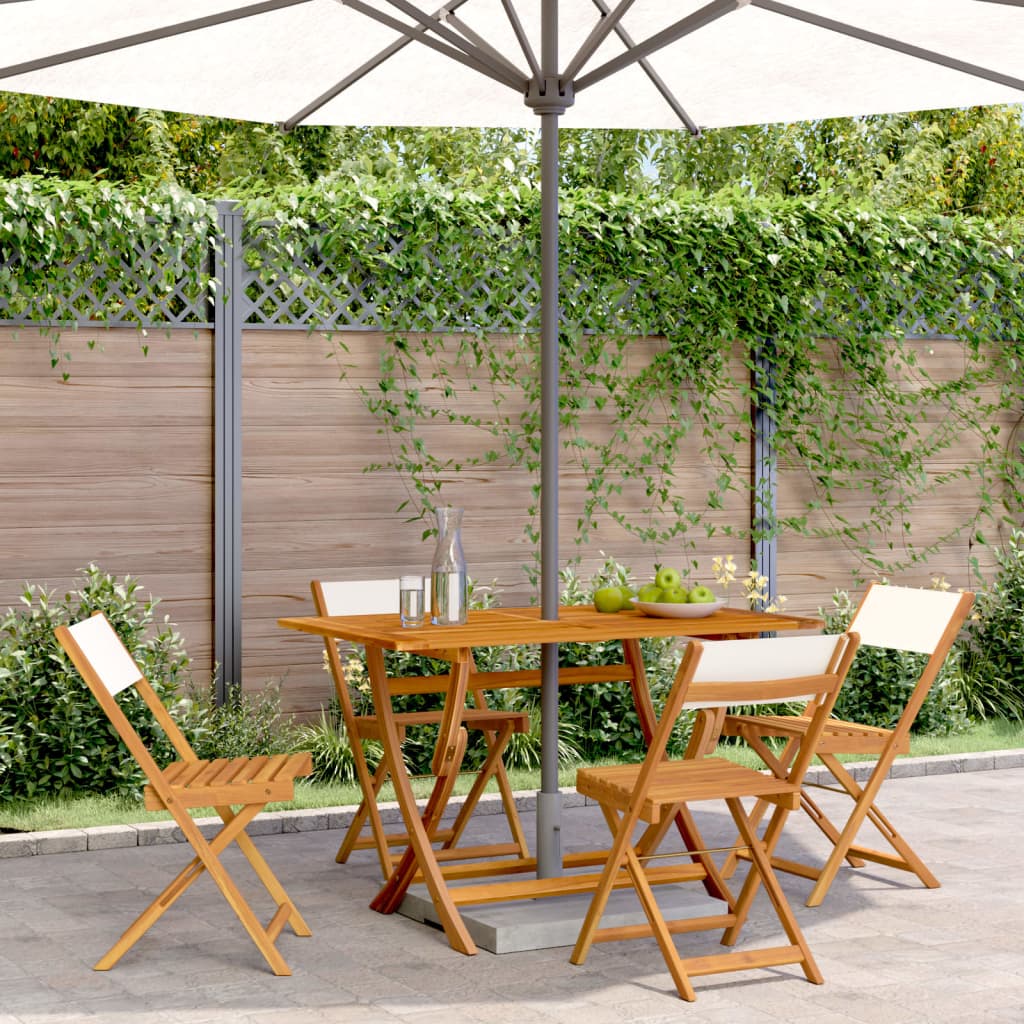 Cream white solid wood bistro chairs with fabric seats, set of 2 from vidaXL, featuring classic design and sturdy construction.