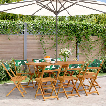 Pair of cream white bistro chairs with solid wood acacia frames and fabric seats, stylish and sturdy for dining or kitchen use