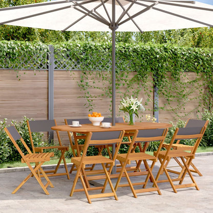 Set of two cream white bistro chairs with solid acacia wood frames and fabric seats, ideal for dining or casual seating.