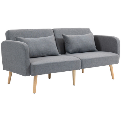 HOMCOM convertible sofa bed settee with cushions and adjustable backrest, showing its versatile design and comfortable seating.