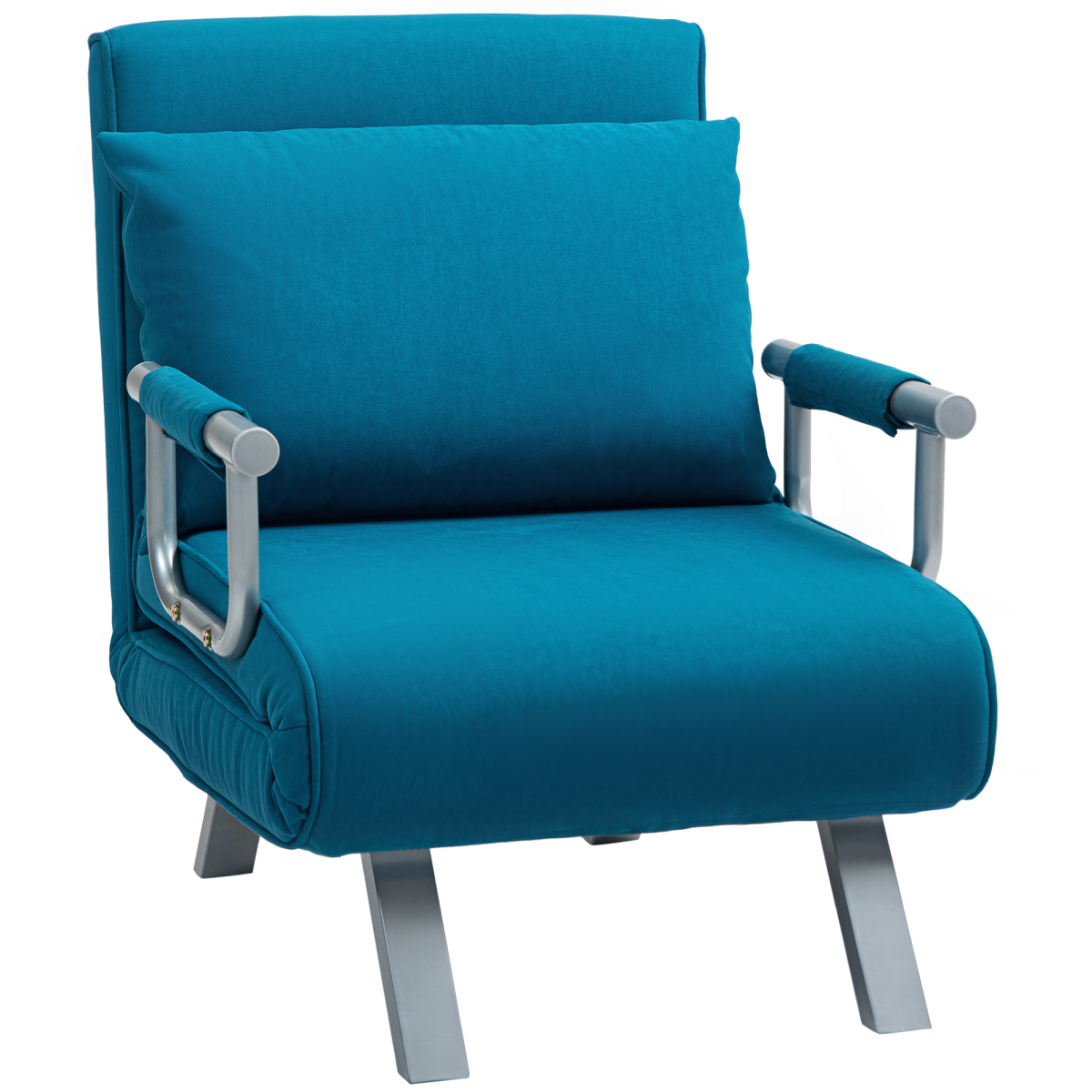 HOMCOM single folding sleeper chair bed with five adjustable positions, featuring a compact, convertible design for versatile seating and sleeping.