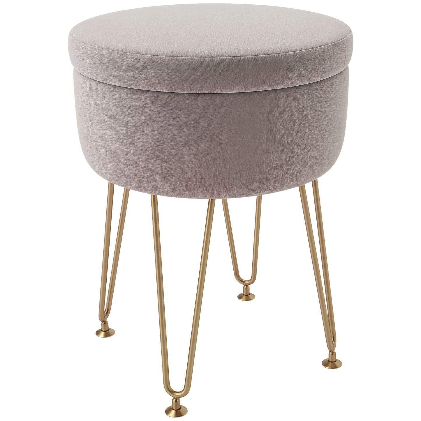 HOMCOM 5L velvet footstool with removable lid, plush fabric, ideal for bedroom decor and extra seating.