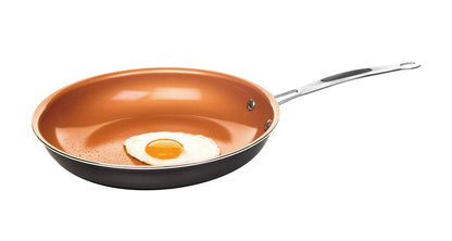 Avilo Cera Titanware pan with lid, showcasing a durable non-stick cookware set with a black handle and matching lid.
