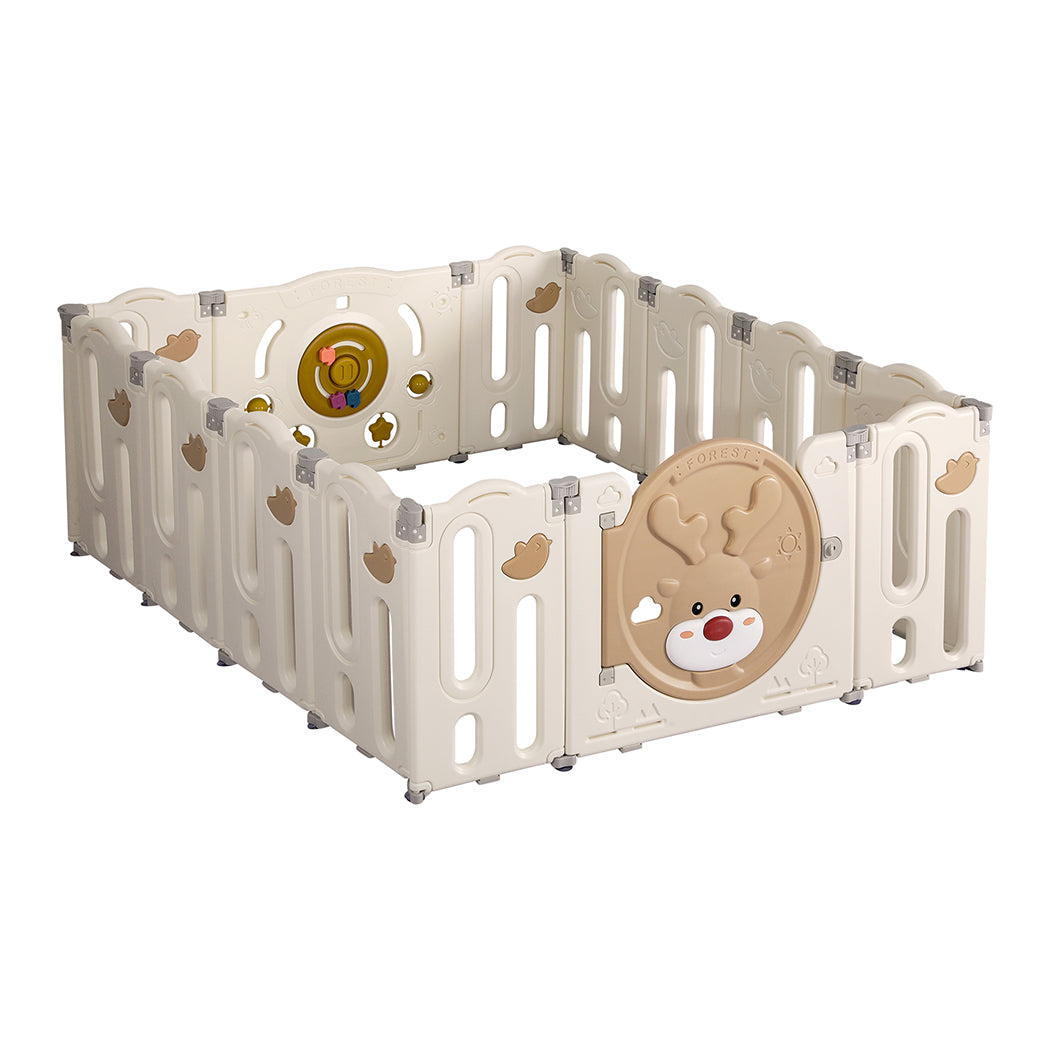 Livoshop Dekko Kids Playpen with foldable safety gate panels, toddler play area and toy enclosure for child safety.