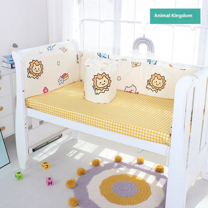 Colorful cartoon children's bedding kit by HOMCOM featuring playful designs for kids' beds, perfect for a cozy and fun sleep space.