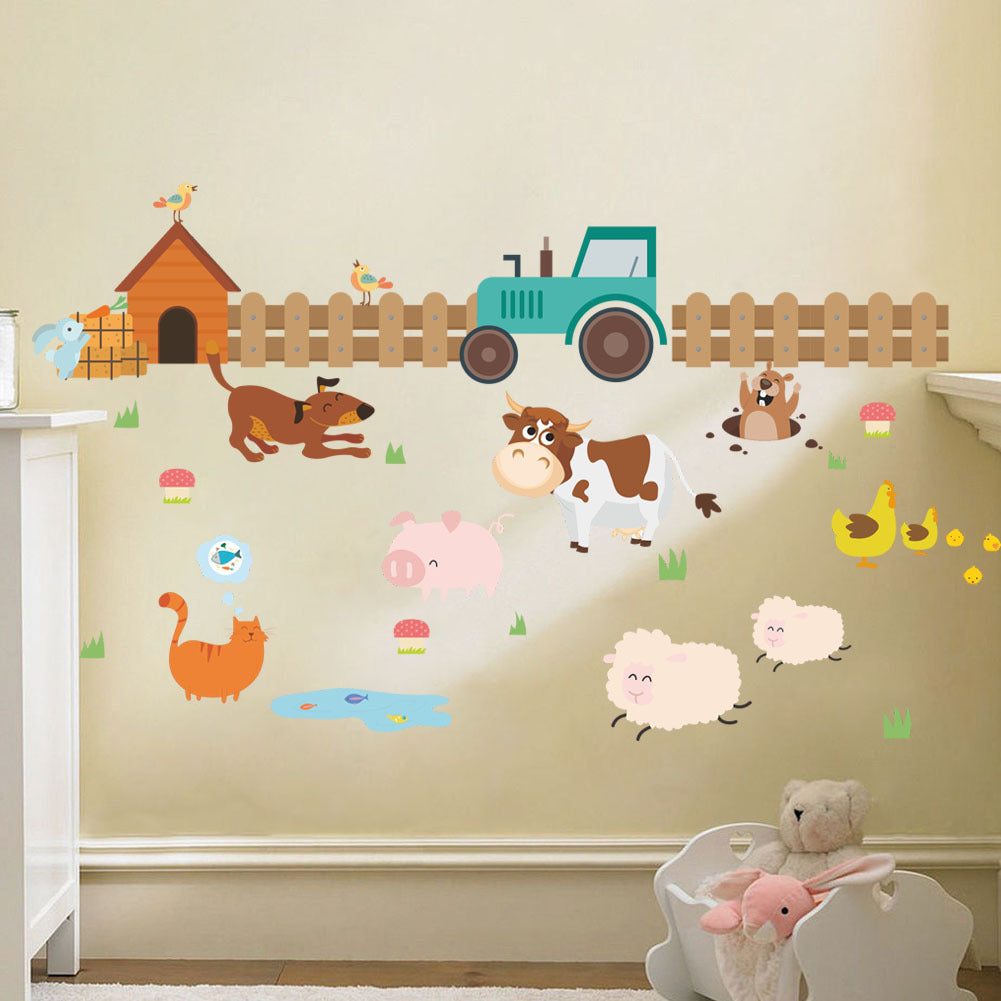 New Cow Farm Children's Room Kindergarten Bedroom Living Room Background Wall Decorative Skirting Line Wall Sticker ZY228