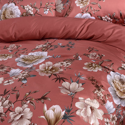 HOMCOM double-sided silky cotton duvet cover bedding with soft, smooth fabric and elegant design in a cozy bedroom setting.