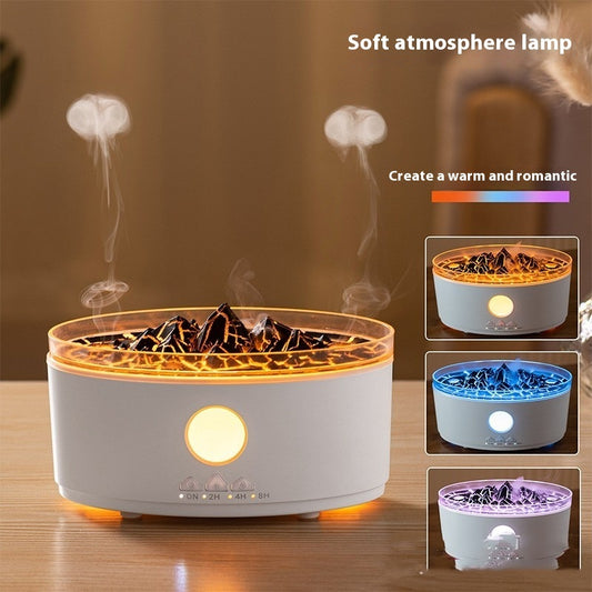 HOMCOM Volcano Aroma Diffuser desktop essential oil humidifier with a volcanic design and mist output visible in the image.