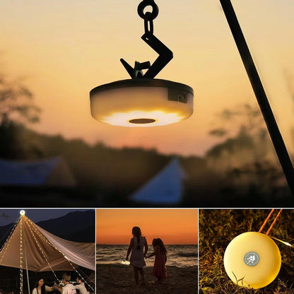 HOMCOM 2-piece 10M waterproof outdoor camping string lights with stowable design, ideal for patio or outdoor decor.