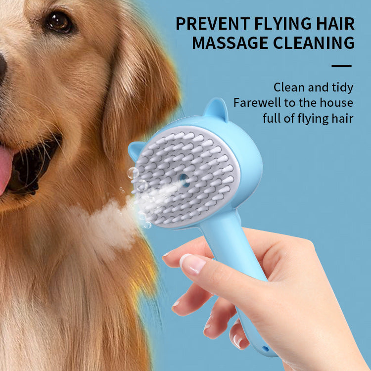 Rechargeable Pet Grooming Brush – Self-Cleaning Slicker with Mist