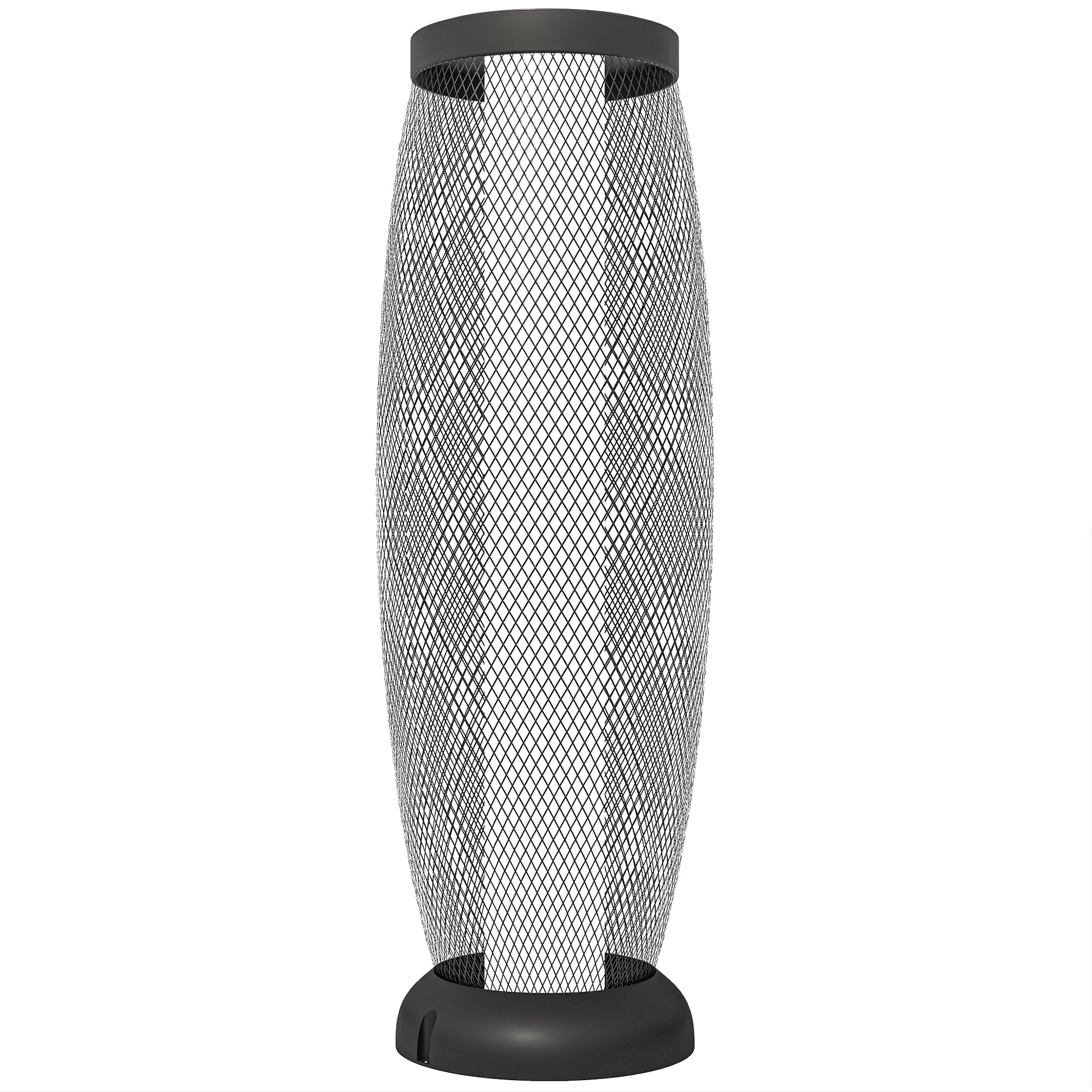 HOMCOM solar garden lamp with black metal wire shade, 71.5cm tall outdoor LED floor light with auto on/off for porch or pathway.
