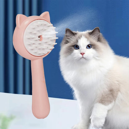 Rechargeable Pet Grooming Brush – Self-Cleaning Slicker with Mist