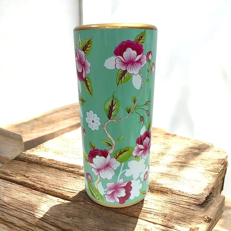 MSL 26cm ceramic ginger jar with intricate design and glossy finish, featuring traditional shape and decorative lid.