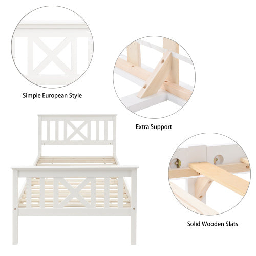 Single Wooden Bed Frame with Drawers – Solid Pine 3FT Storage Bed