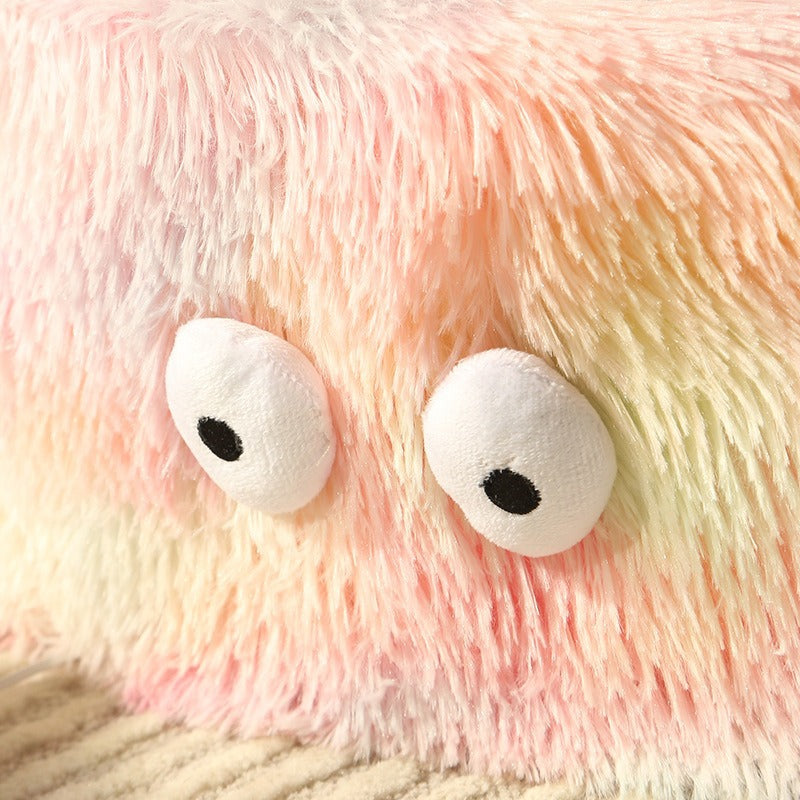 HOMCOM small monster cat bed with cozy round nest design, soft pet pad, suitable for cats and small dogs, featuring a cute eye shape.