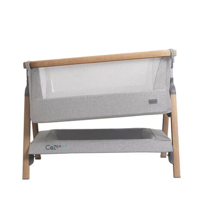 Cozee Air Bedside Rocking Crib, Oak & Silver