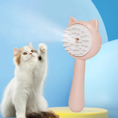 Rechargeable Pet Grooming Brush – Self-Cleaning Slicker with Mist