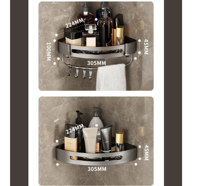 Bathroom Triangle Wall Shelf – Perforated Hanging Storage Rack