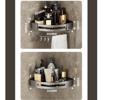 Bathroom Triangle Wall Shelf – Perforated Hanging Storage Rack